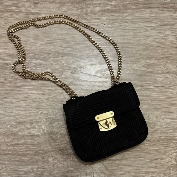 Talbots Handbags - Talbots Black Quilted Sateen Crossbody Mini Wallet Purse
